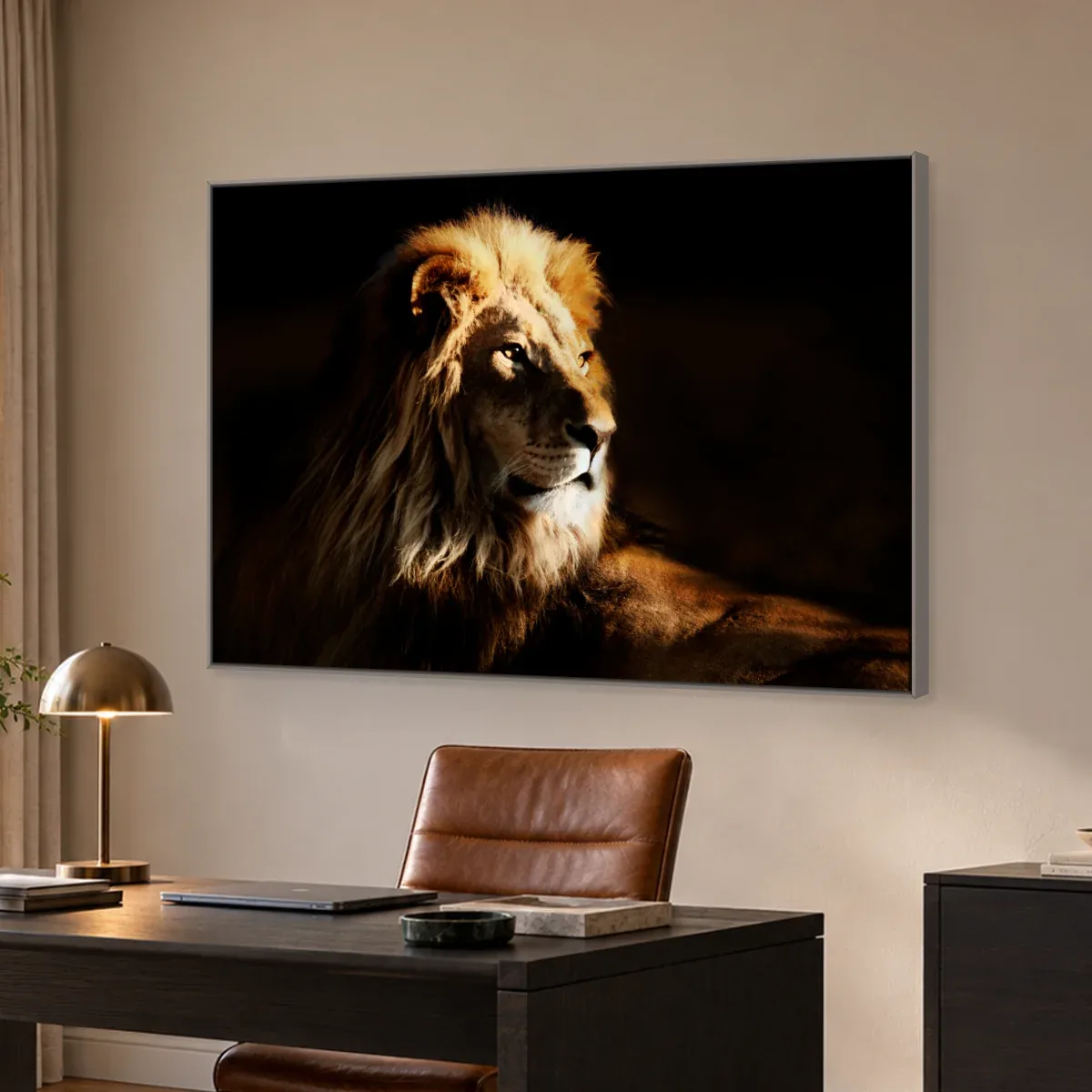 Quadro Decorativo Canvas Leão Repouso - LE0001