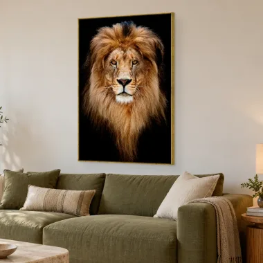 Quadro Decorativo Canvas Leão Frontal - LE0004