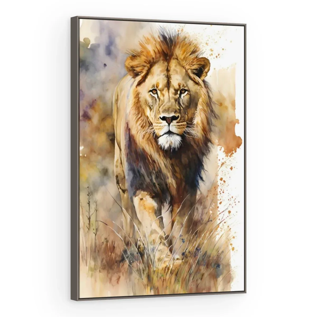 Quadro Decorativo Canvas Leão Aquarela - LE0006
