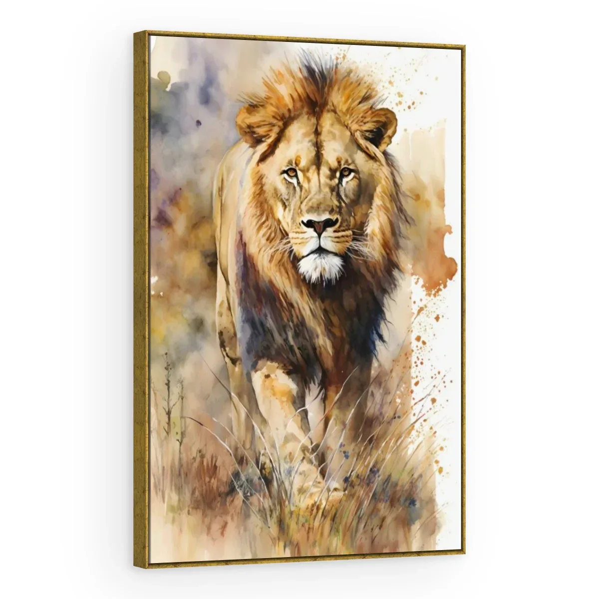 Quadro Decorativo Canvas Leão Aquarela - LE0006