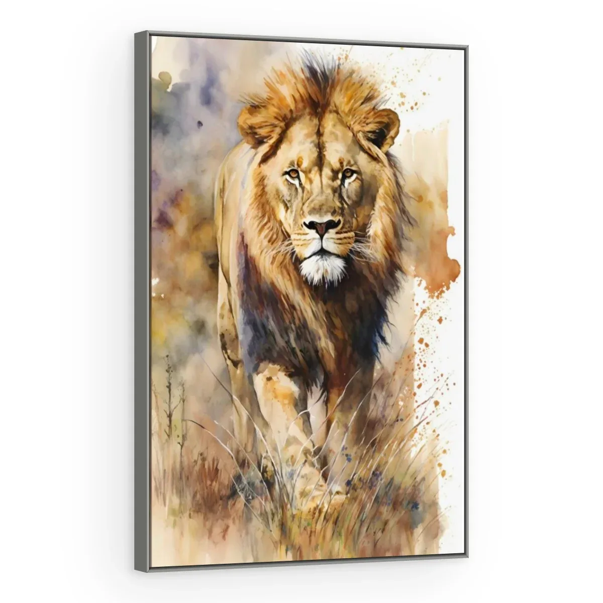 Quadro Decorativo Canvas Leão Aquarela - LE0006