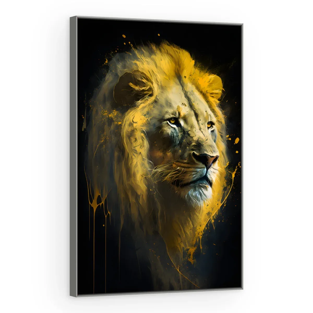 Quadro Decorativo Canvas Leão Dourado - LE0008
