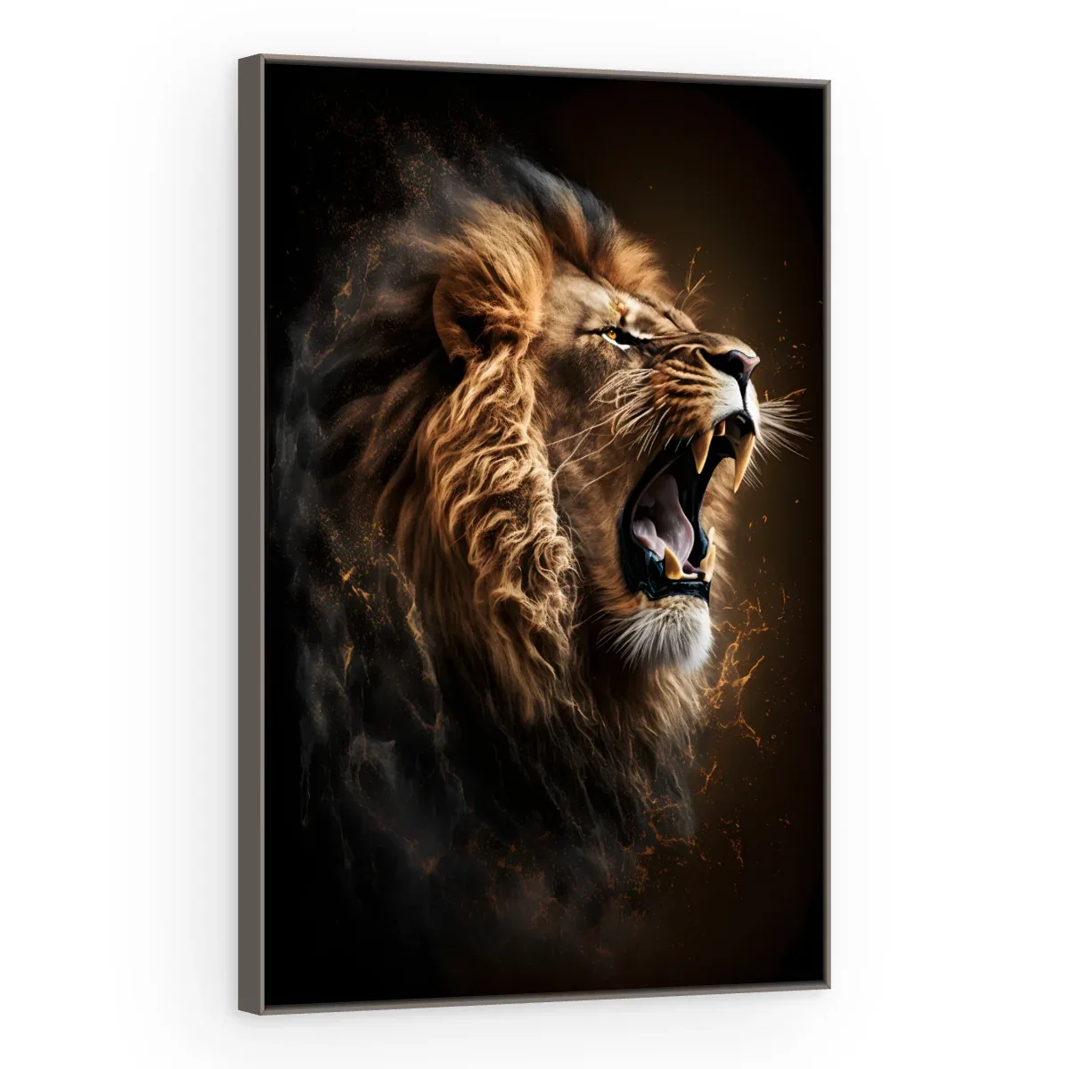 Quadro Decorativo Canvas Leão Rugindo - LE0009