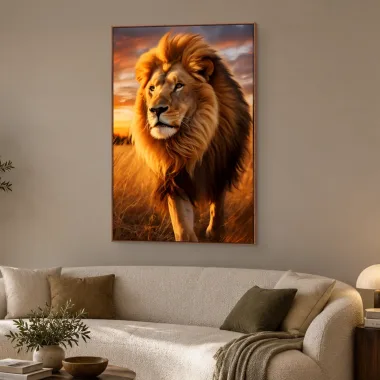 Quadro Decorativo Canvas Leão Entardecer - LE0010