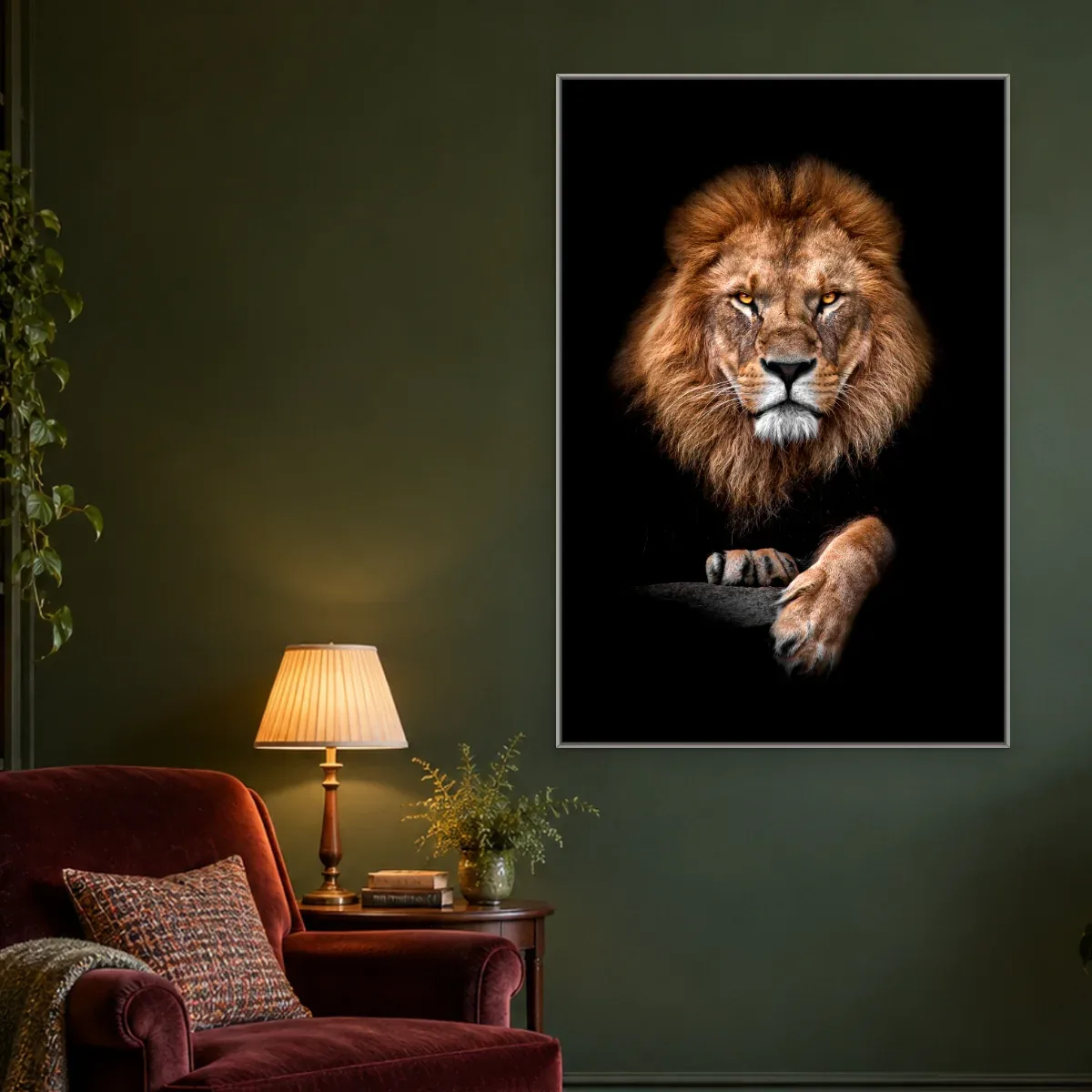 Quadro Decorativo Canvas Leão Majestoso - LE0011