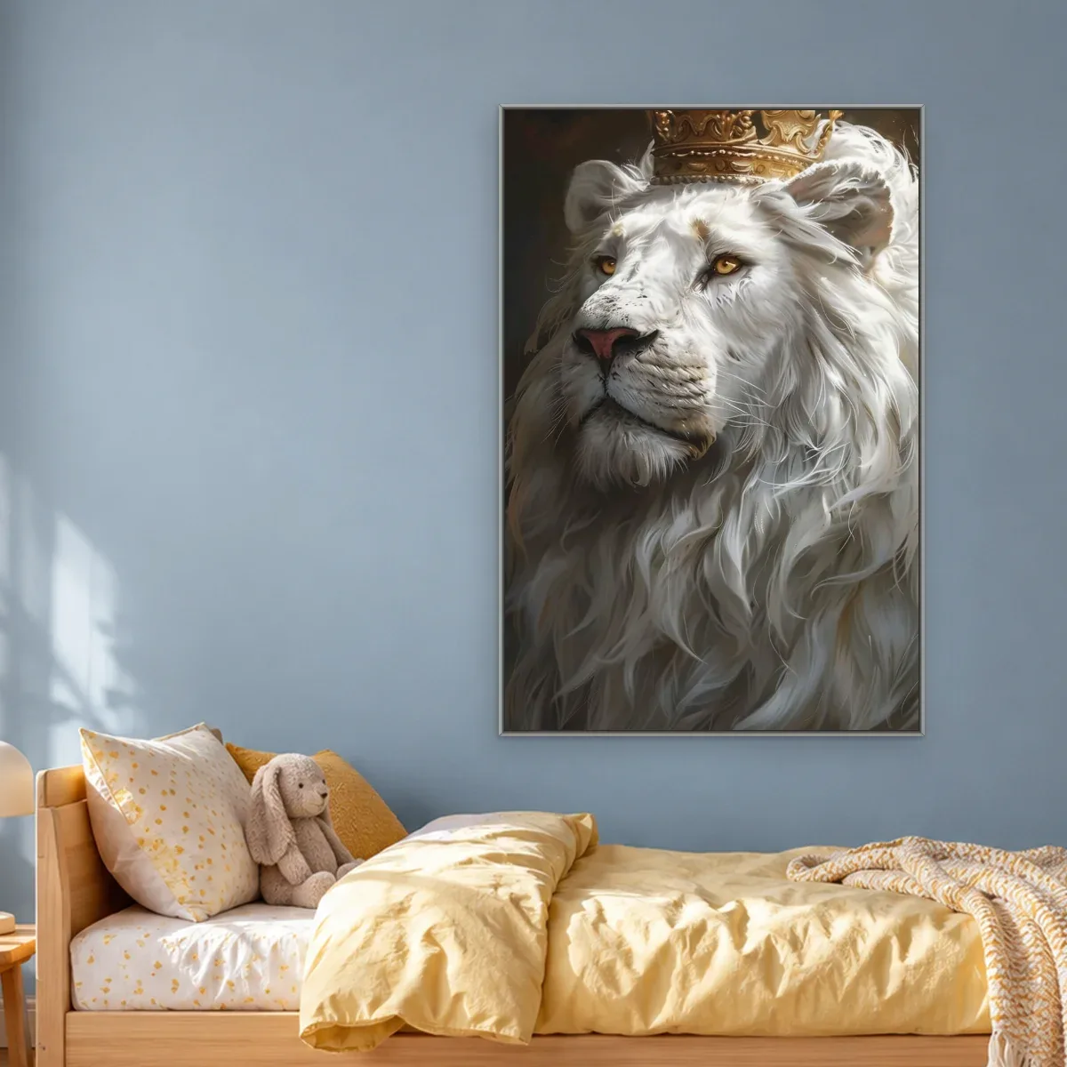 Quadro Decorativo Canvas Leão Branco - LE0014