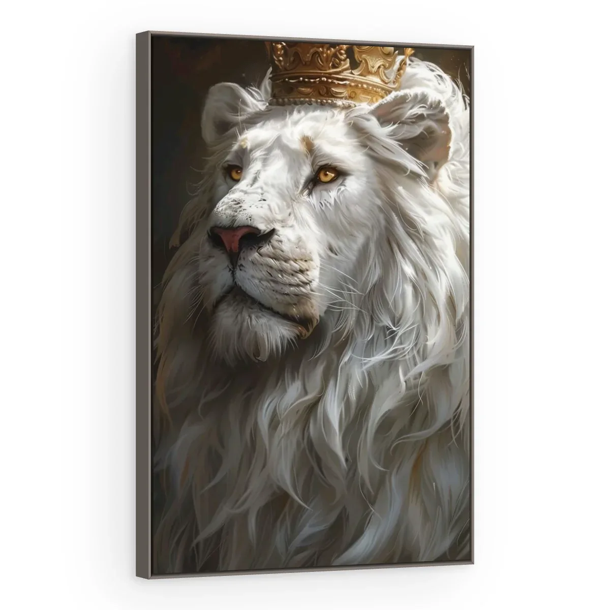 Quadro Decorativo Canvas Leão Branco - LE0014