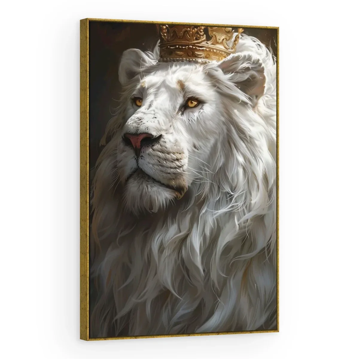 Quadro Decorativo Canvas Leão Branco - LE0014