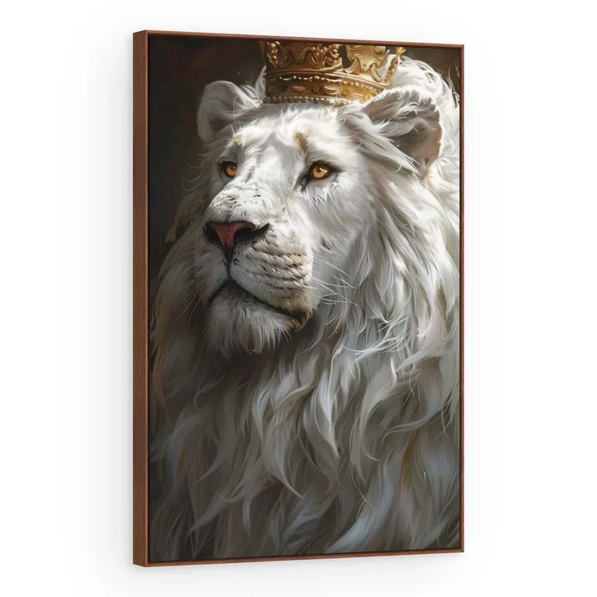 Quadro Decorativo Canvas Leão Branco - LE0014
