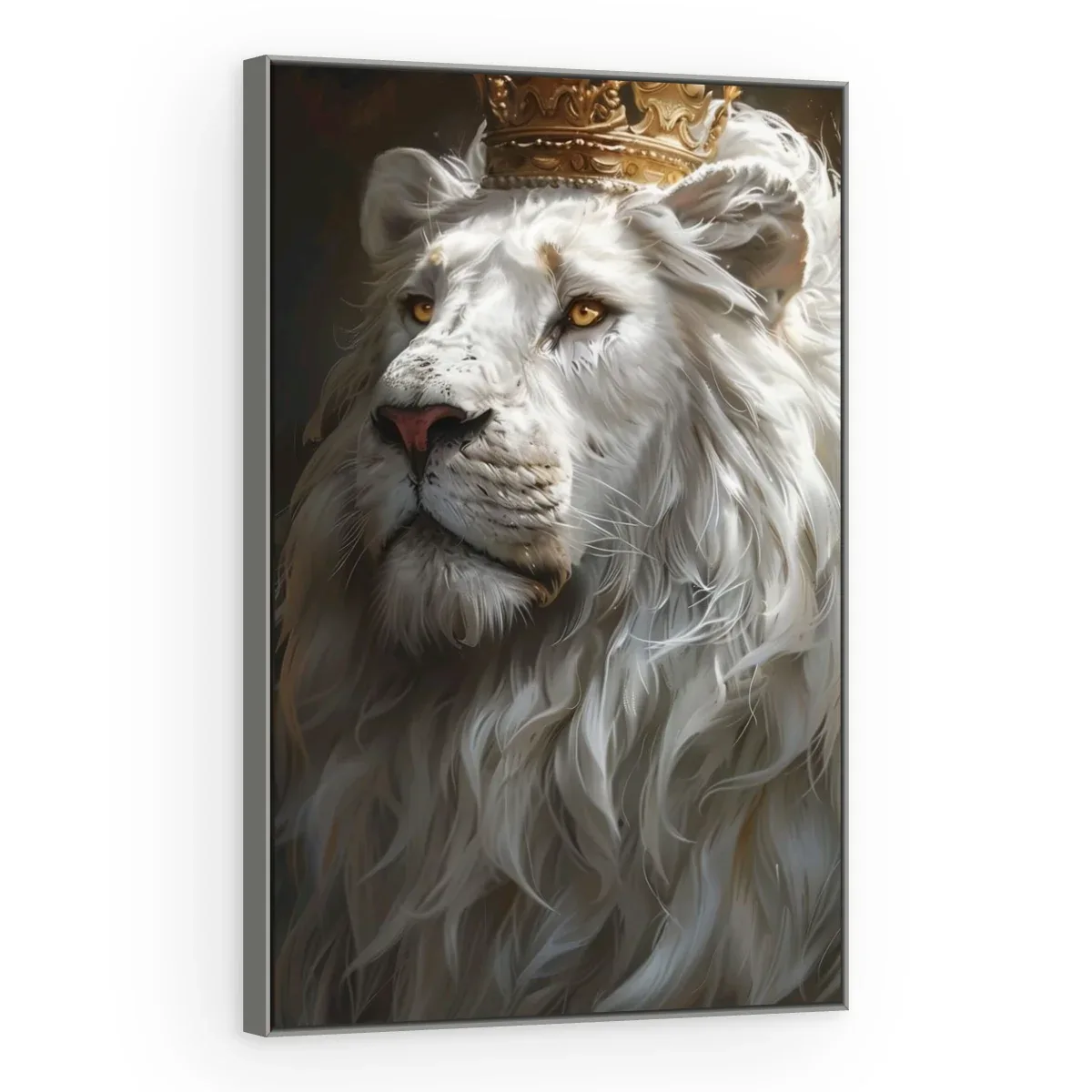 Quadro Decorativo Canvas Leão Branco - LE0014