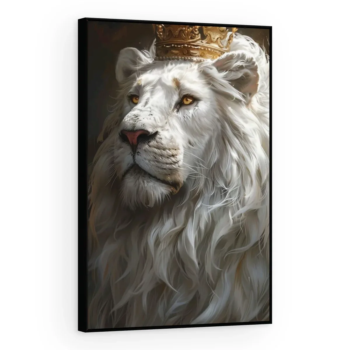 Quadro Decorativo Canvas Leão Branco - LE0014