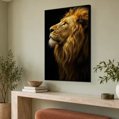 Quadro Decorativo Canvas Leão Contemplativo - LE0015