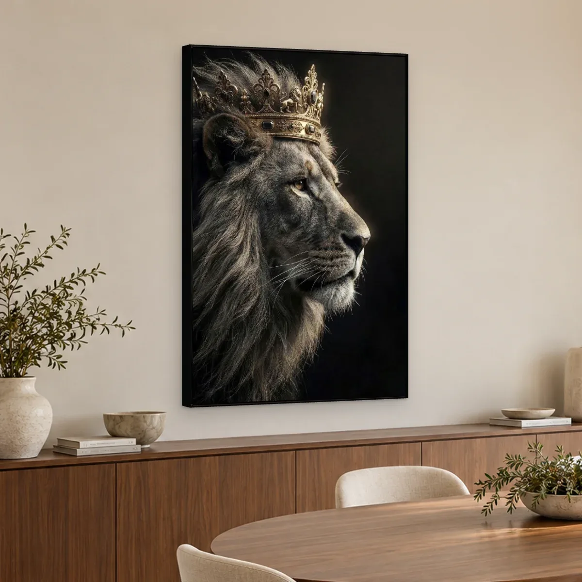 Quadro Decorativo Canvas Leão Coroado - LE0016
