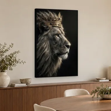 Quadro Decorativo Canvas Leão Coroado - LE0016