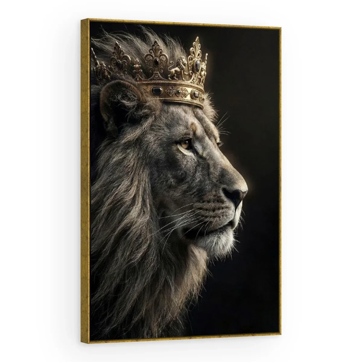 Quadro Decorativo Canvas Leão Coroado - LE0016