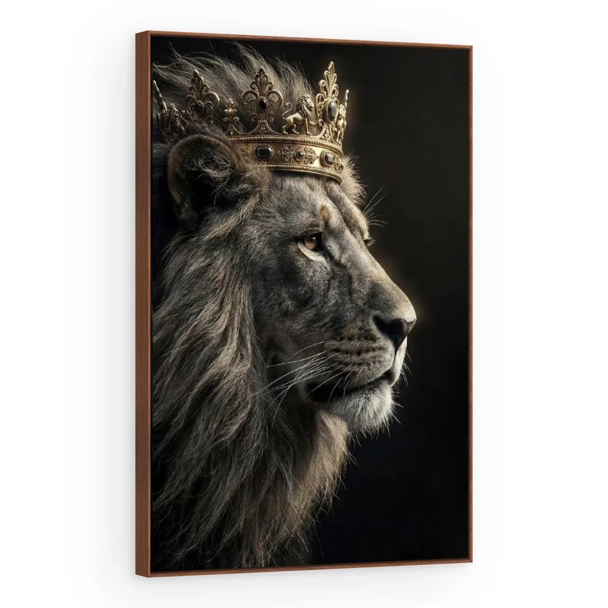 Quadro Decorativo Canvas Leão Coroado - LE0016