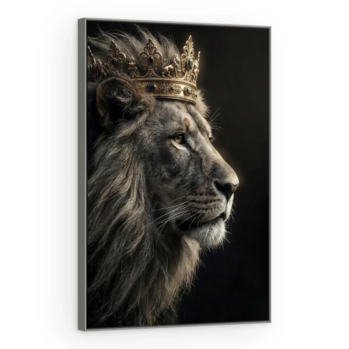 Quadro Decorativo Canvas Leão Coroado - LE0016