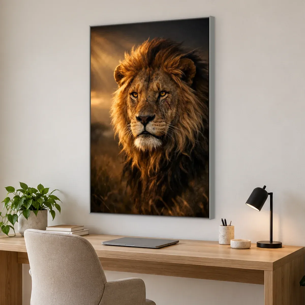 Quadro Decorativo Canvas Leão Selvagem - LE0018