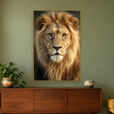 Quadro Decorativo Canvas Leão Altivo - LE0019