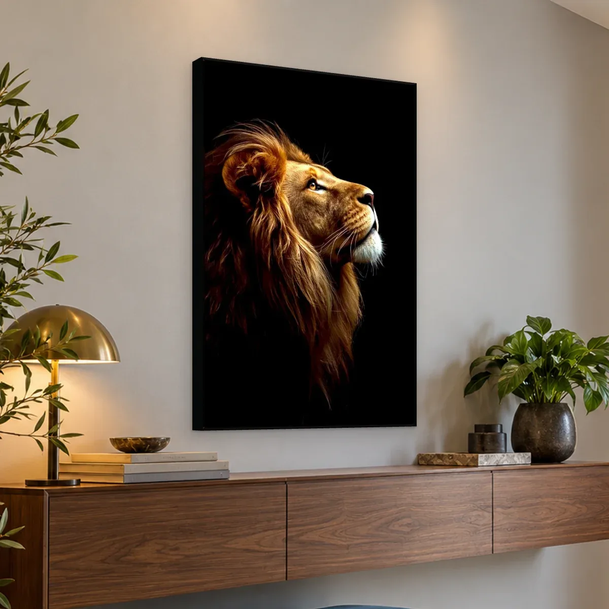 Quadro Decorativo Canvas Leão Noturno - LE0020