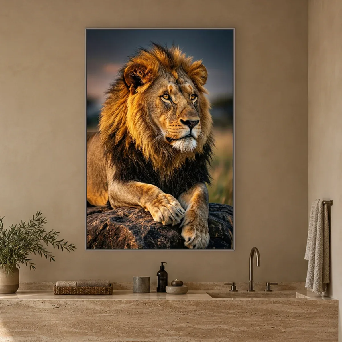 Quadro Decorativo Canvas Leão Vigilante - LE0021