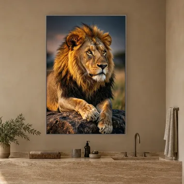 Quadro Decorativo Canvas Leão Vigilante - LE0021