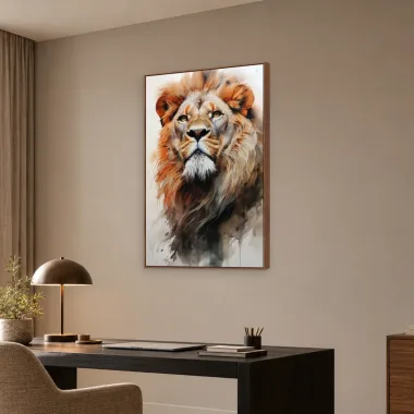 Quadro Decorativo Canvas Leão Artístico - LE0023