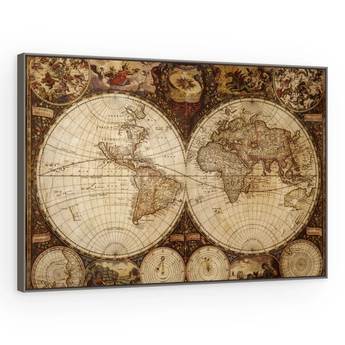 Quadro Decorativo Canvas Mapa Ornamentado - MA0001