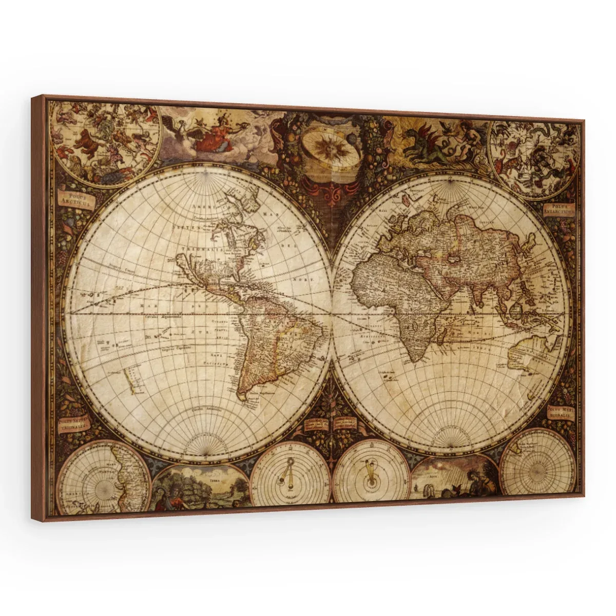 Quadro Decorativo Canvas Mapa Ornamentado - MA0001