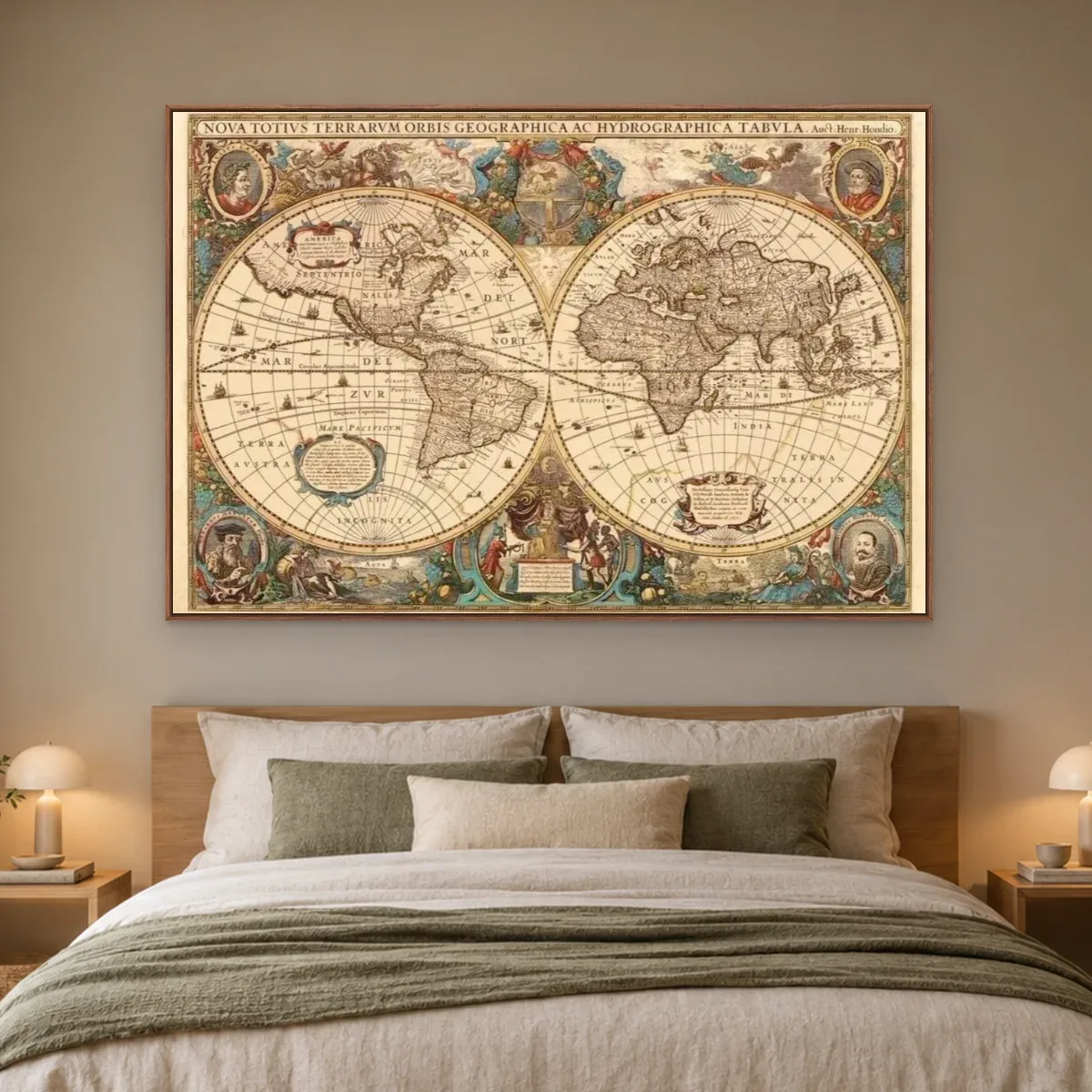 Quadro Decorativo Canvas Mapa Polar - MA0003