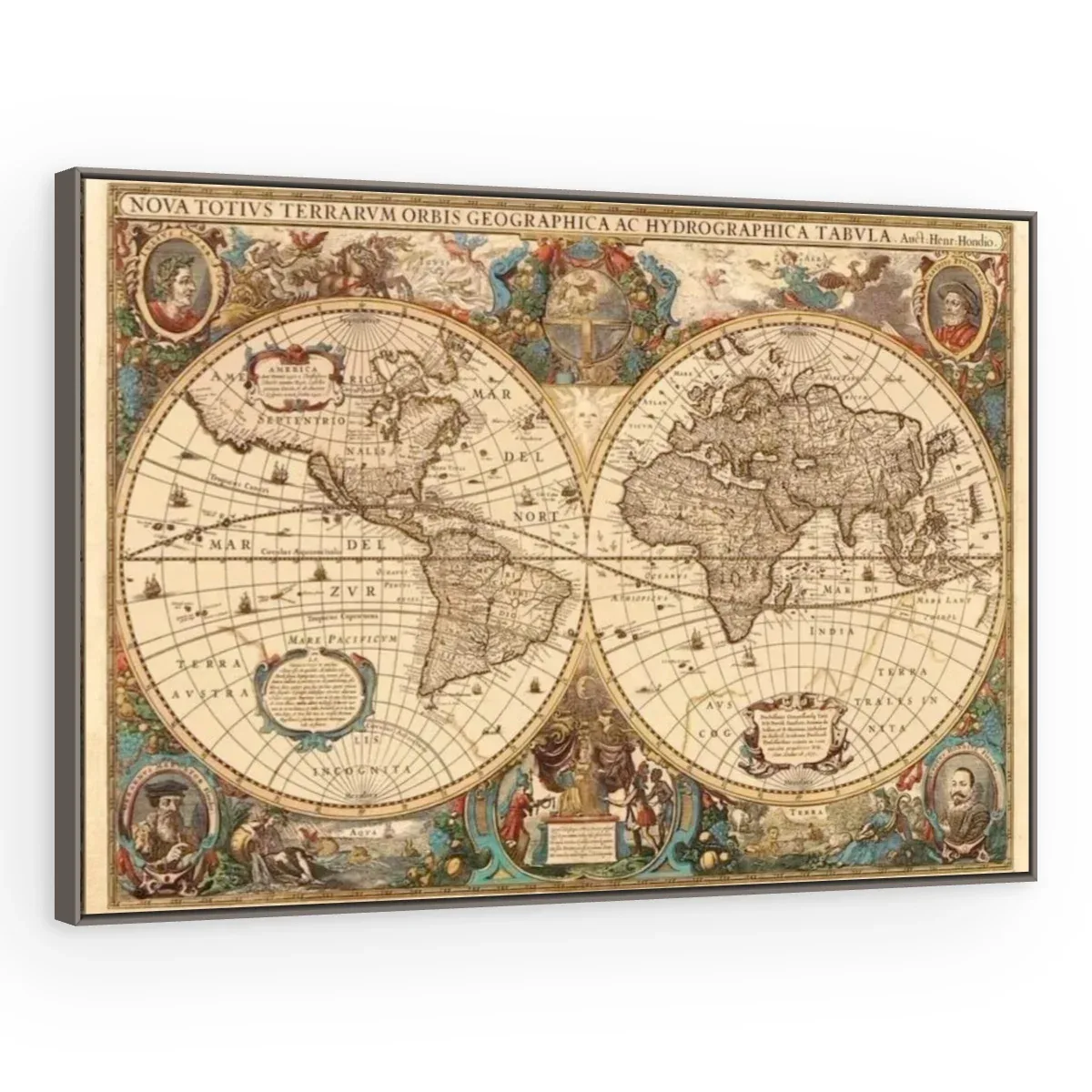 Quadro Decorativo Canvas Mapa Polar - MA0003