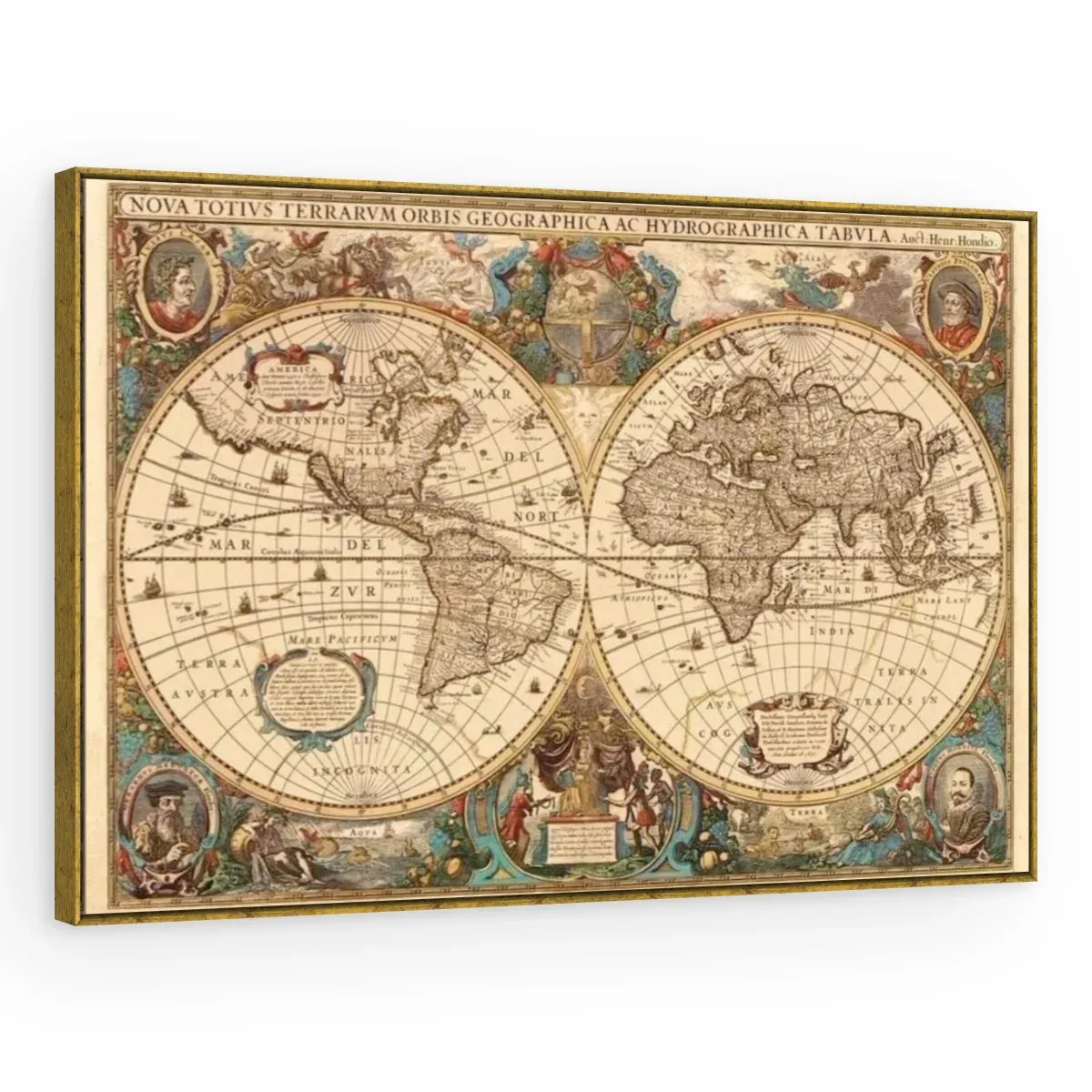 Quadro Decorativo Canvas Mapa Polar - MA0003