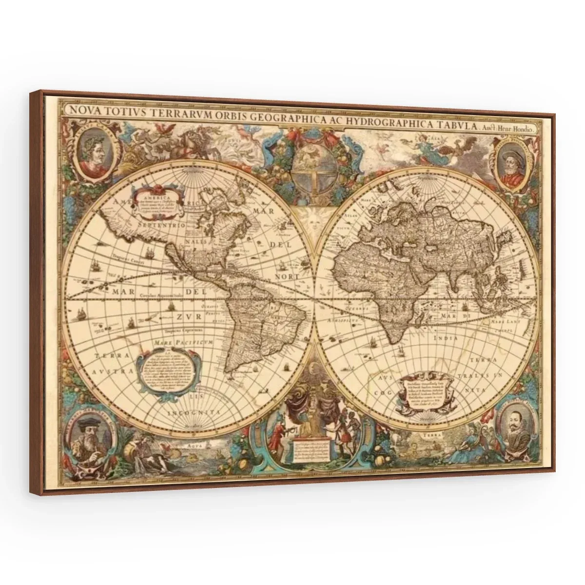 Quadro Decorativo Canvas Mapa Polar - MA0003