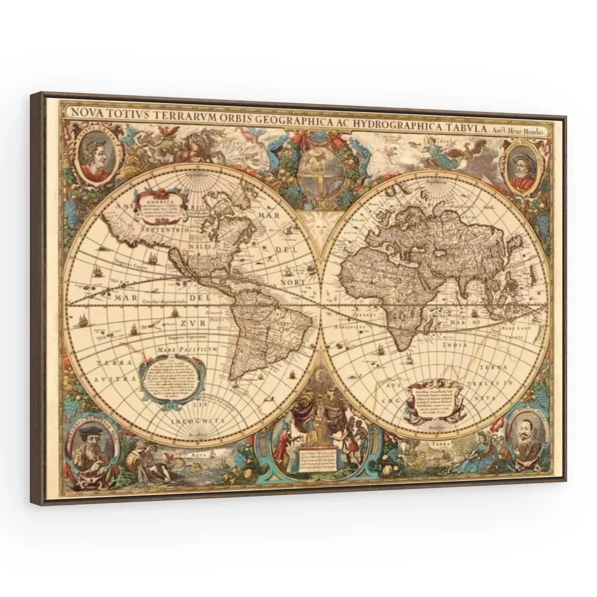 Quadro Decorativo Canvas Mapa Polar - MA0003