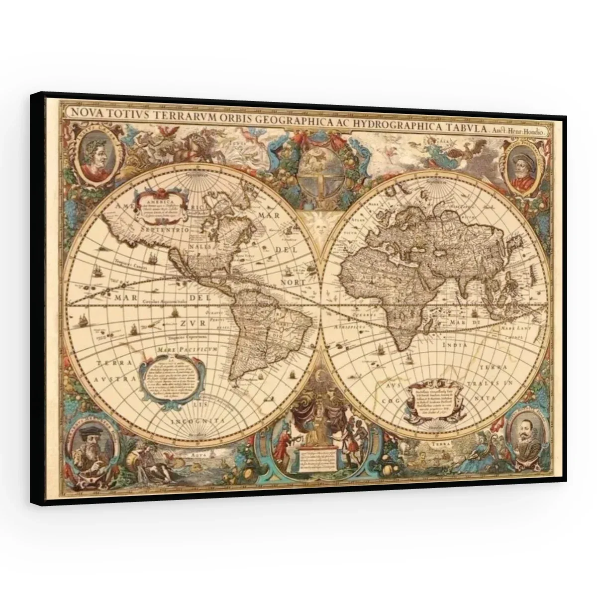 Quadro Decorativo Canvas Mapa Polar - MA0003