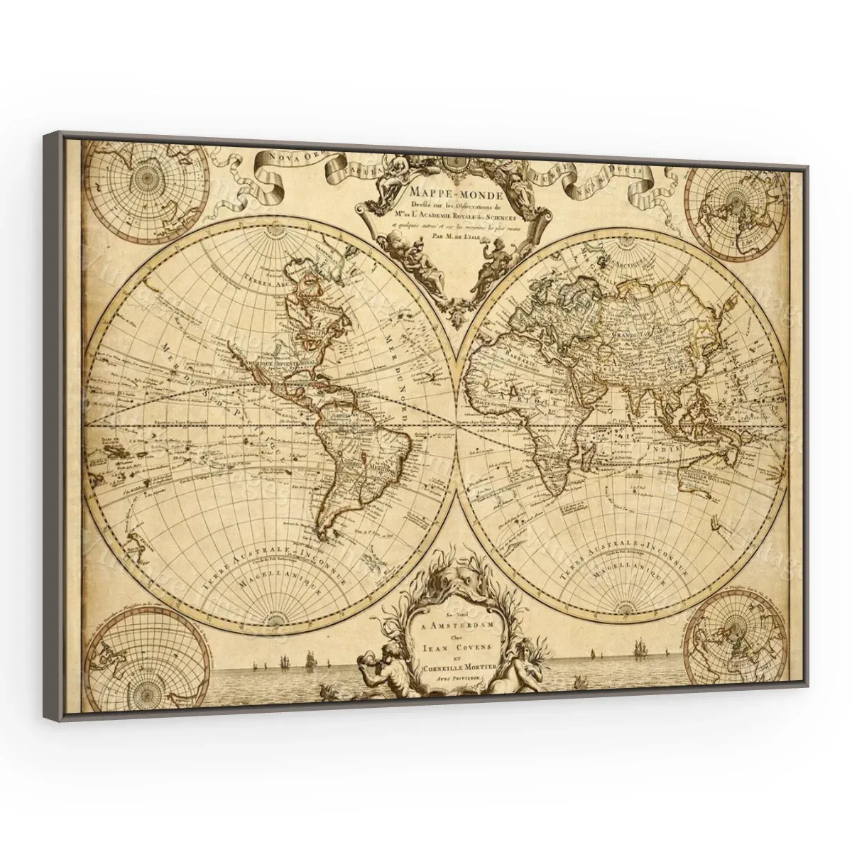 Quadro Decorativo Canvas Mapa Clássico - MA0004