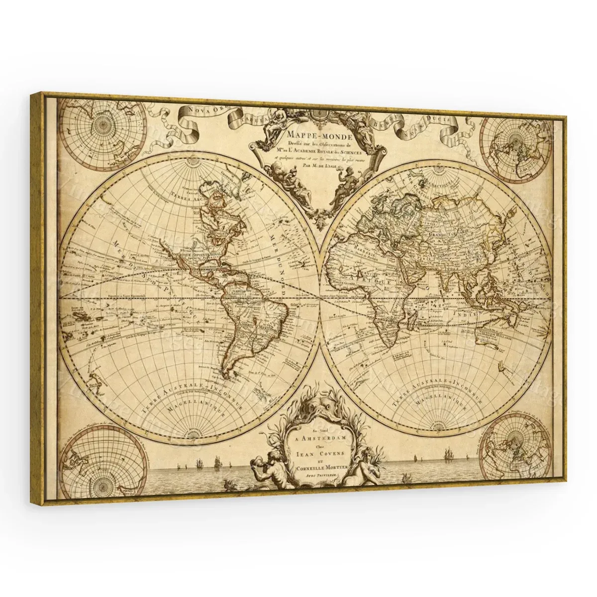 Quadro Decorativo Canvas Mapa Clássico - MA0004