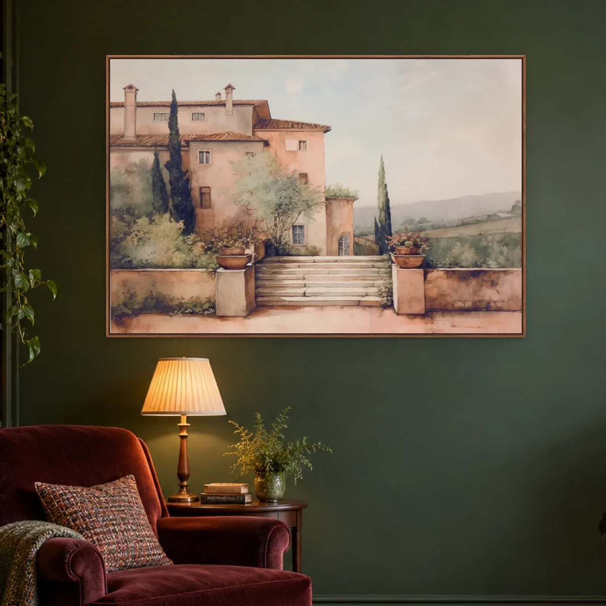 Quadro Decorativo Canvas Casarão Rosado - PA0012