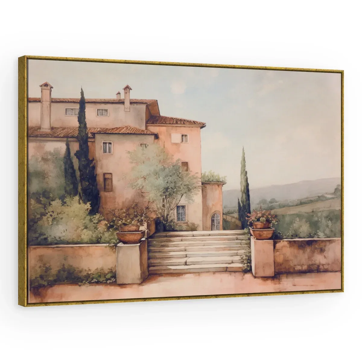 Quadro Decorativo Canvas Casarão Rosado - PA0012
