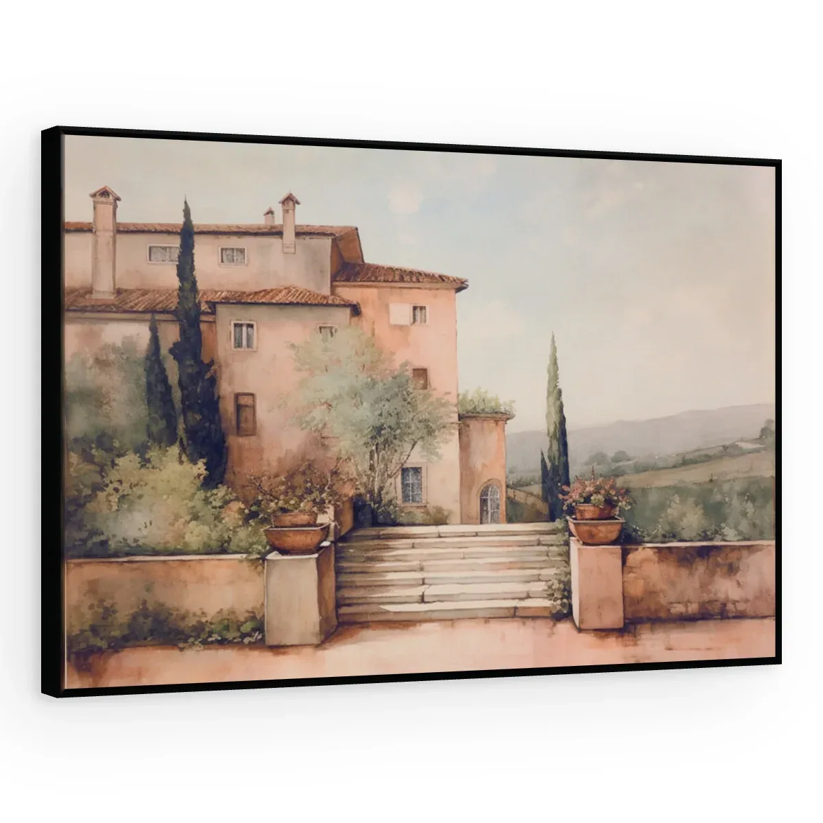 Quadro Decorativo Canvas Casarão Rosado - PA0012