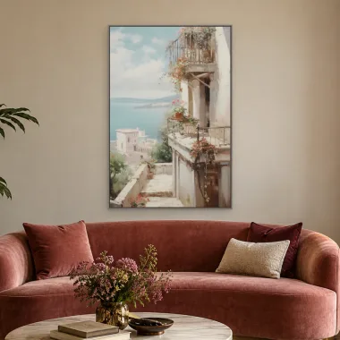 Quadro Decorativo Canvas Varanda Mediterrânea - PA0016