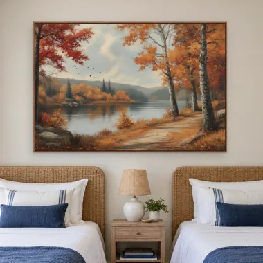 Quadro Decorativo Canvas Lago Dourado - PA0020