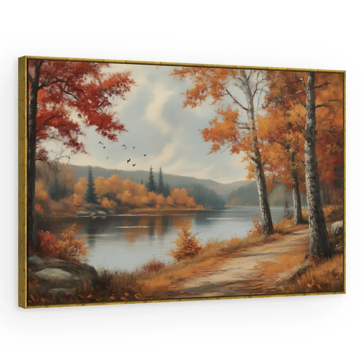 Quadro Decorativo Canvas Lago Dourado - PA0020