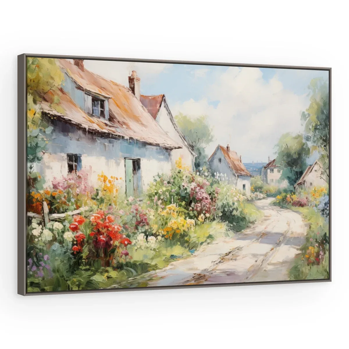 Quadro Decorativo Canvas Casinhas Floridas - PA0024