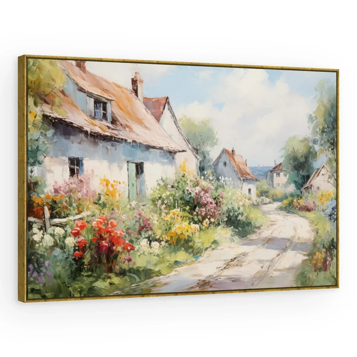 Quadro Decorativo Canvas Casinhas Floridas - PA0024