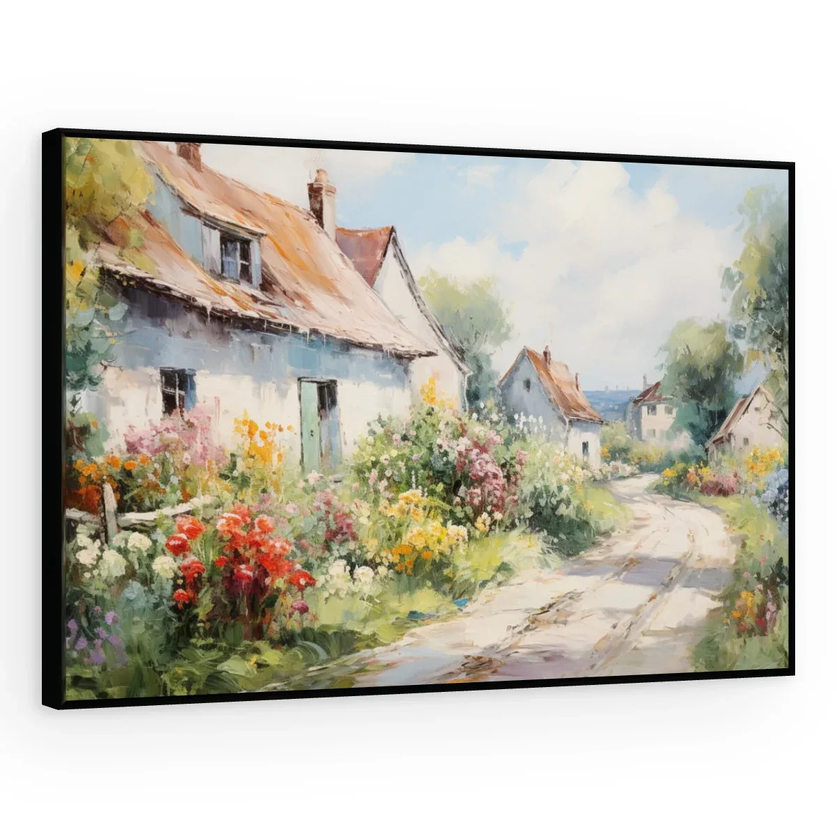 Quadro Decorativo Canvas Casinhas Floridas - PA0024
