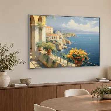 Quadro Decorativo Canvas Terraço Florido - PA0029