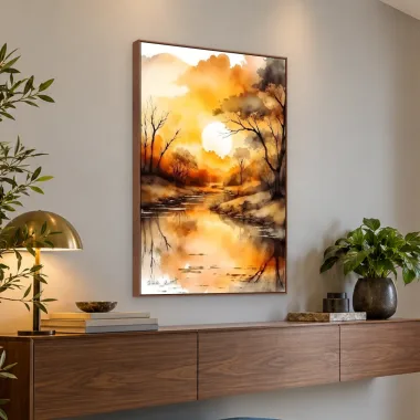 Quadro Decorativo Canvas Entardecer Aquarela - PA0051