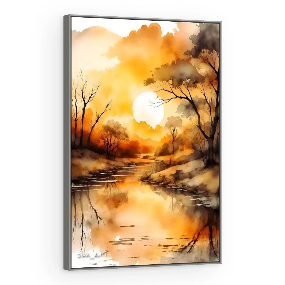 Quadro Decorativo Canvas Entardecer Aquarela - PA0051