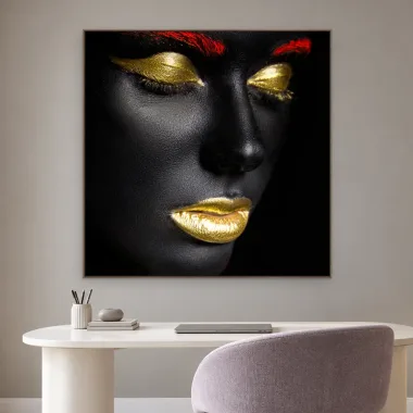 Quadro Decorativo Canvas Olhar Dourado - PE0010